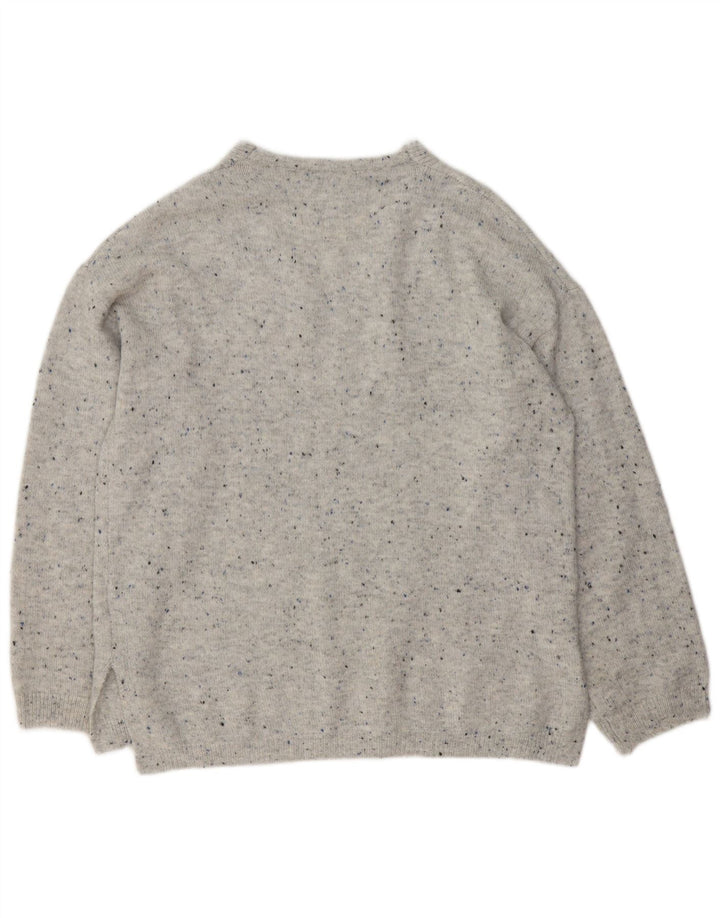Marks & Spencer Damski sweter z dekoltem w kształcie litery V, UK 14, średni szary, nakrapiany