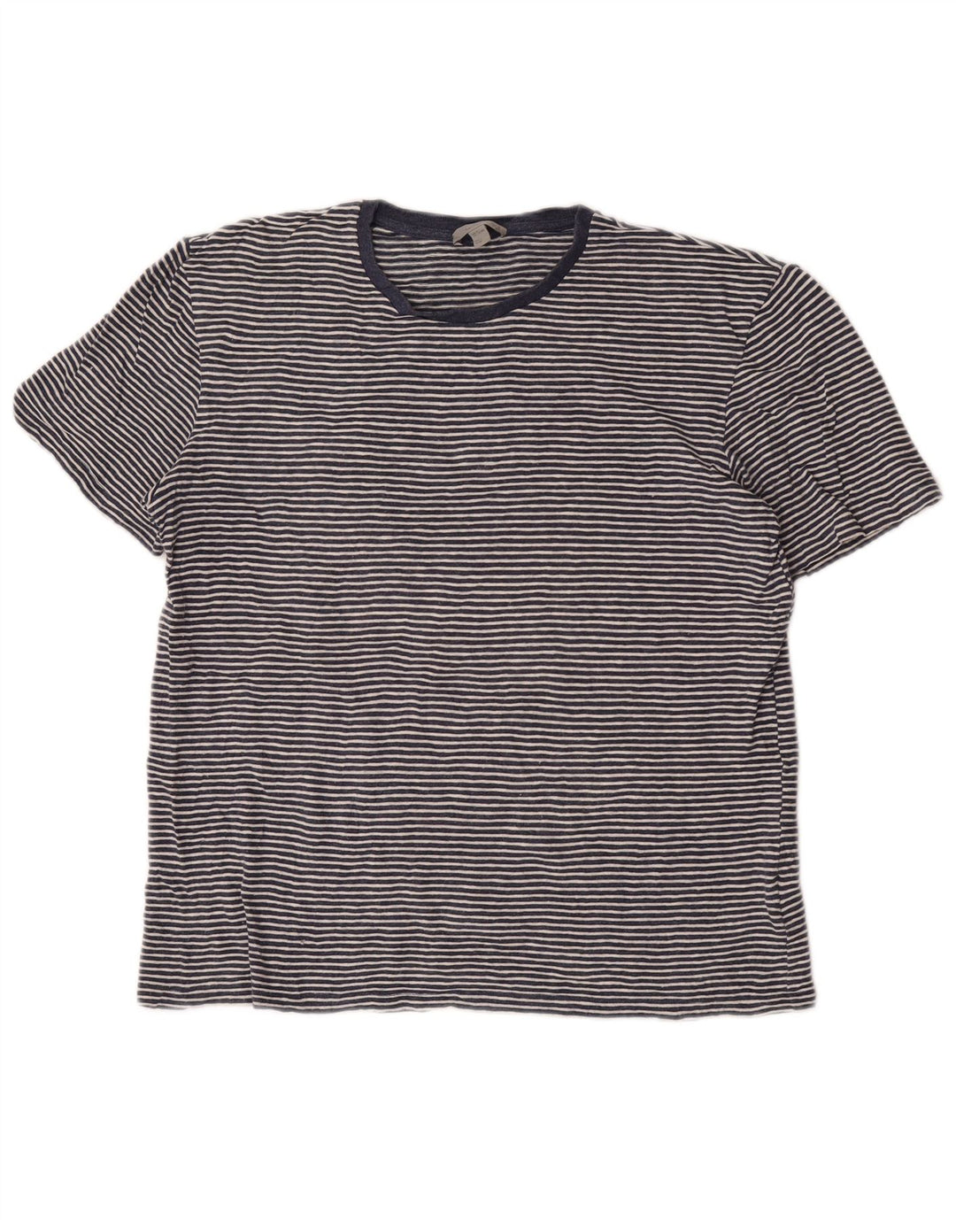 Cos Męski T-shirt Top z bawełny w średnie niebieskie paski