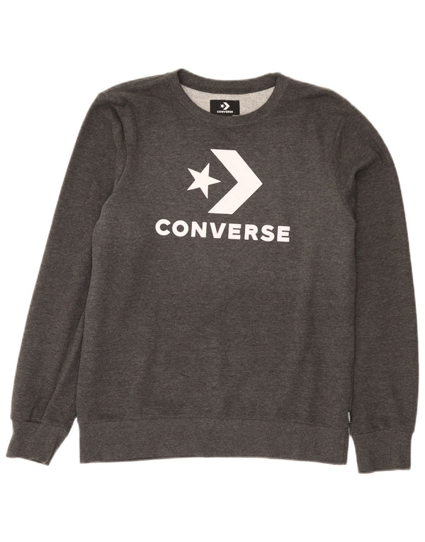Converse Chłopięca bluza z grafiką, 13-14 lat, XL, szara, nakrapiana bawełna