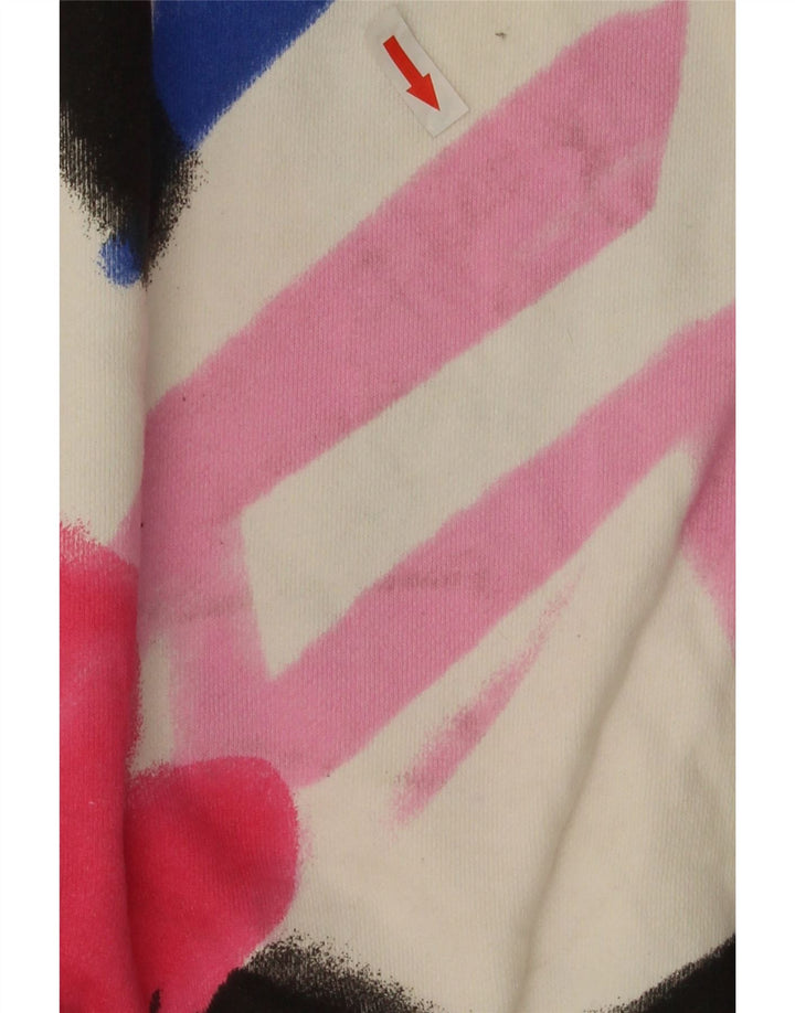 Damska bluza oversize Zara z grafiką UK 14, średnia, biała, w kwiaty