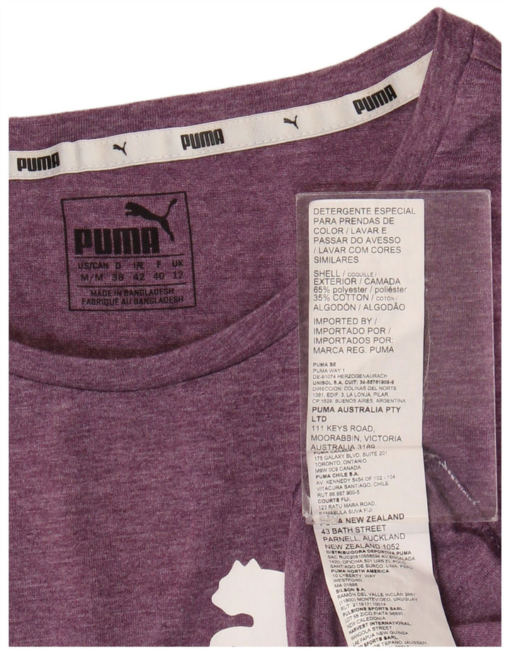 Damska koszulka z grafiką Puma Top UK 12, średni fiolet, poliester
