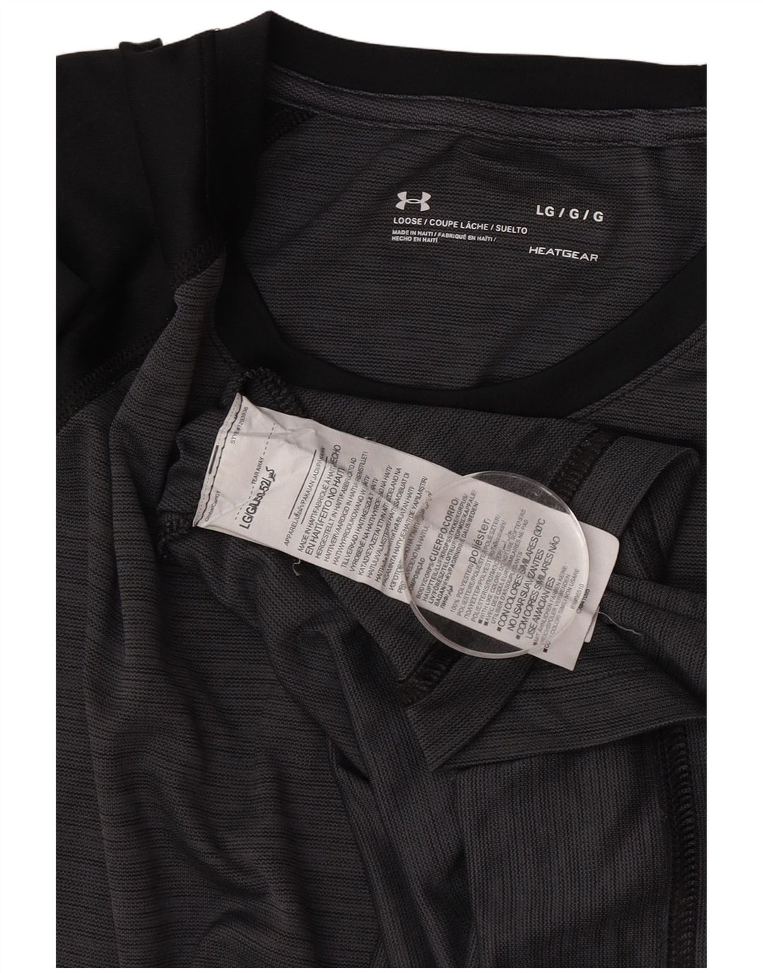 Męski t-shirt Under Armour Heat Gear, duży, szary, poliestrowy blok kolorów