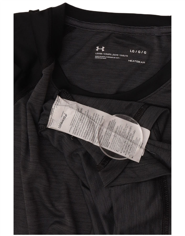 Męski t-shirt Under Armour Heat Gear, duży, szary, poliestrowy blok kolorów