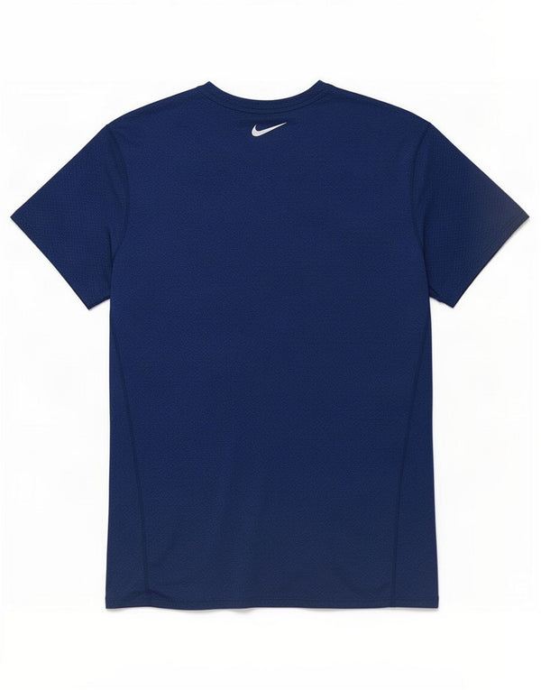 Męski T-shirt Nike Dri Fit, mały, granatowy, poliestrowy