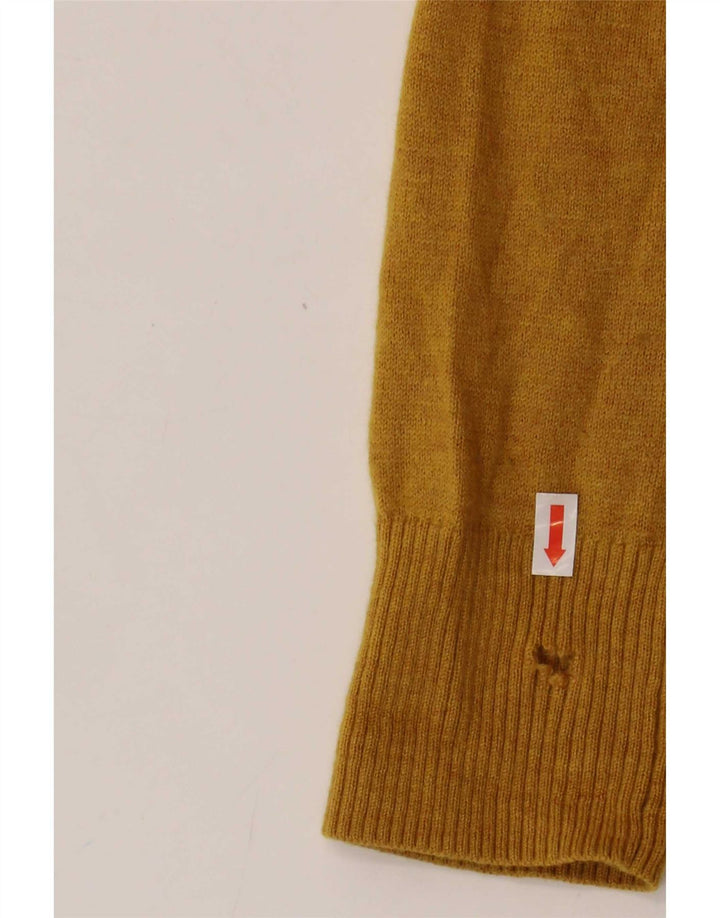 Damski sweter rozpinany Fat Face UK 12 Średni żółty wełniany