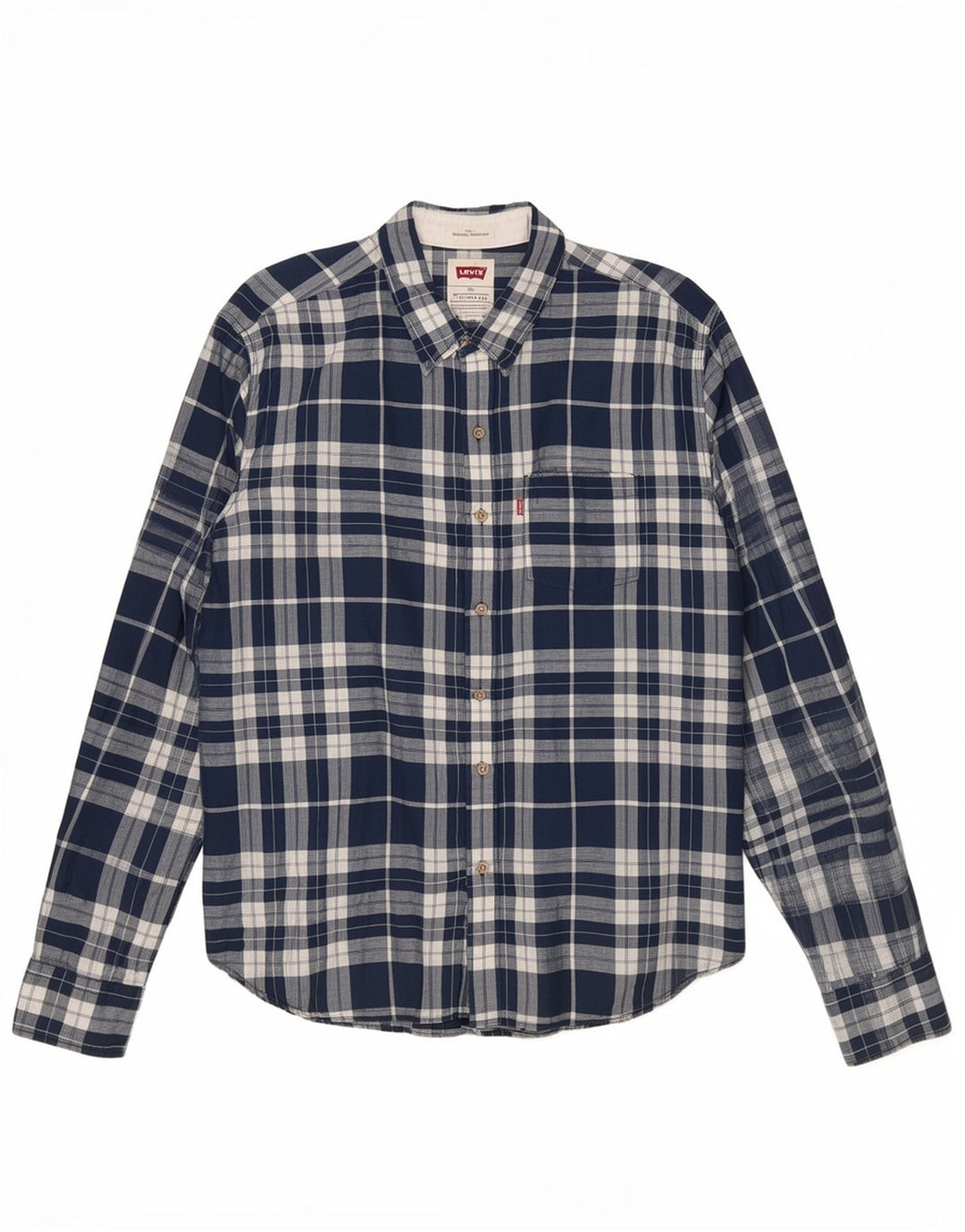 Koszula męska Levi's 2XL w niebieską kratę, lniana