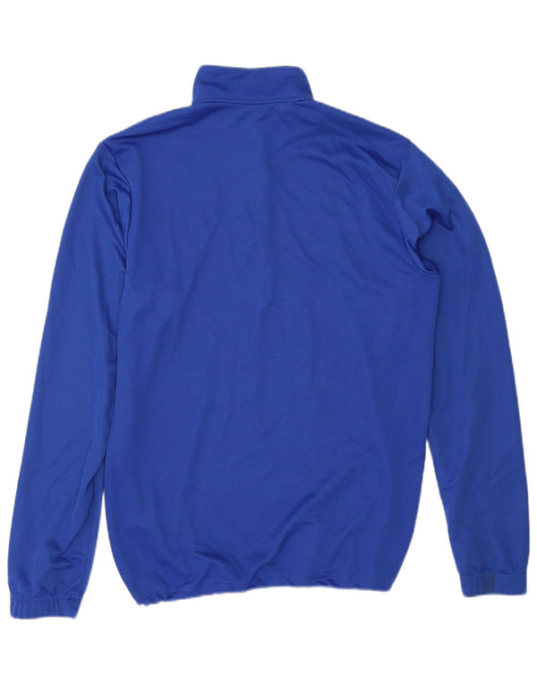 Adidas Męskie Leeds United FC Zip Neck Graphic Top z długim rękawem, średni niebieski
