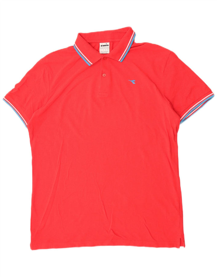 Męska koszulka polo Diadora 3XL czerwona bawełniana
