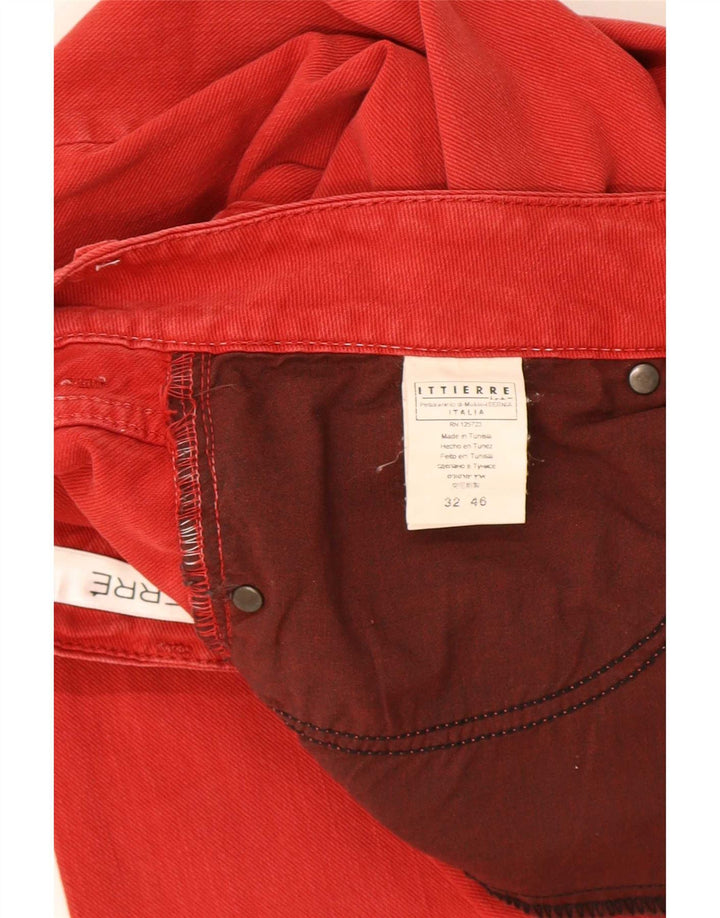 Męskie jeansy Ferre Ittierre Slim W32 L31 Czerwone bawełniane