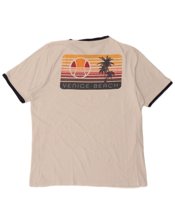 Męska koszulka z grafiką Ellesse Top 4XL Biała bawełna