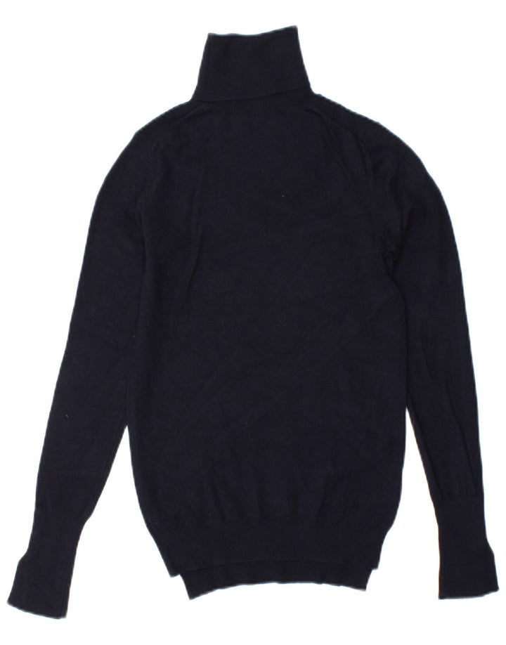 Sweter damski Zara z wywijanym dekoltem UK 10, mały, granatowy
