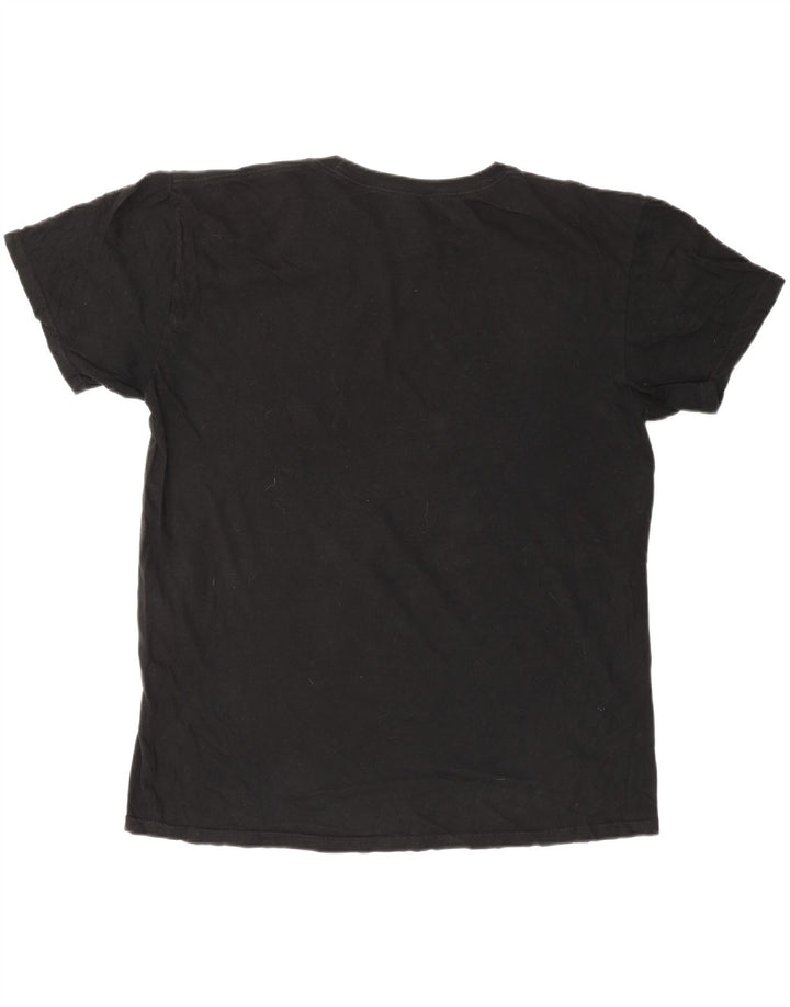 Męski T-shirt z grafiką QUIKSILVER Hawaii o regularnym kroju, duży, czarny, bawełniany