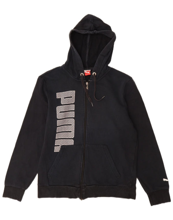 Damski sweter z kapturem i zamkiem błyskawicznym PUMA UK 10, mały, czarny, bawełniany