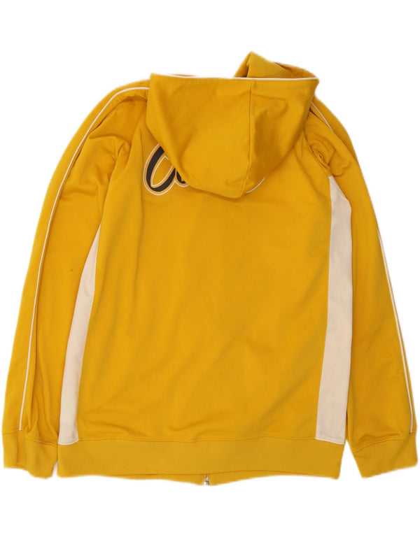 NIKE Boys Graphic Zip Hoodie Sweater 13-14 Years XL Yellow Colourblock