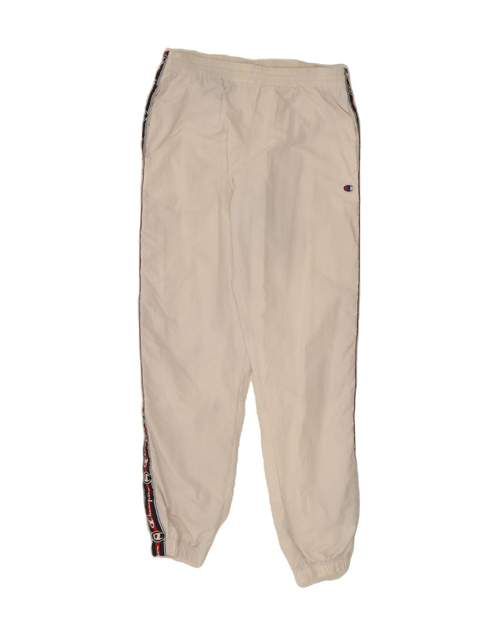 CHAMPION Mens Graphic Tracksuit Trousers Joggers Medium  White Colourblock Vintage Champion and Second-Hand Champion from Messina Hembry 