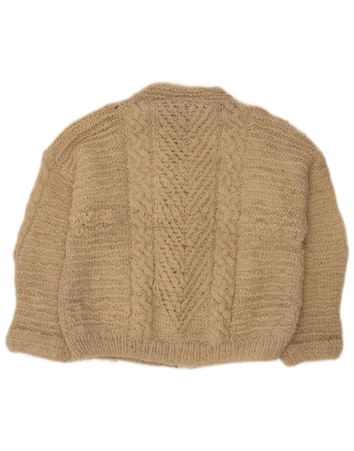 Sweter damski VINTAGE z otwartym kardiganem UK 18 XL, beżowy