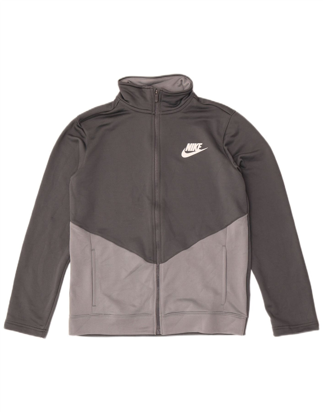 Chłopięca kurtka dresowa Nike 13-14 lat XL Szary poliester z blokami kolorów