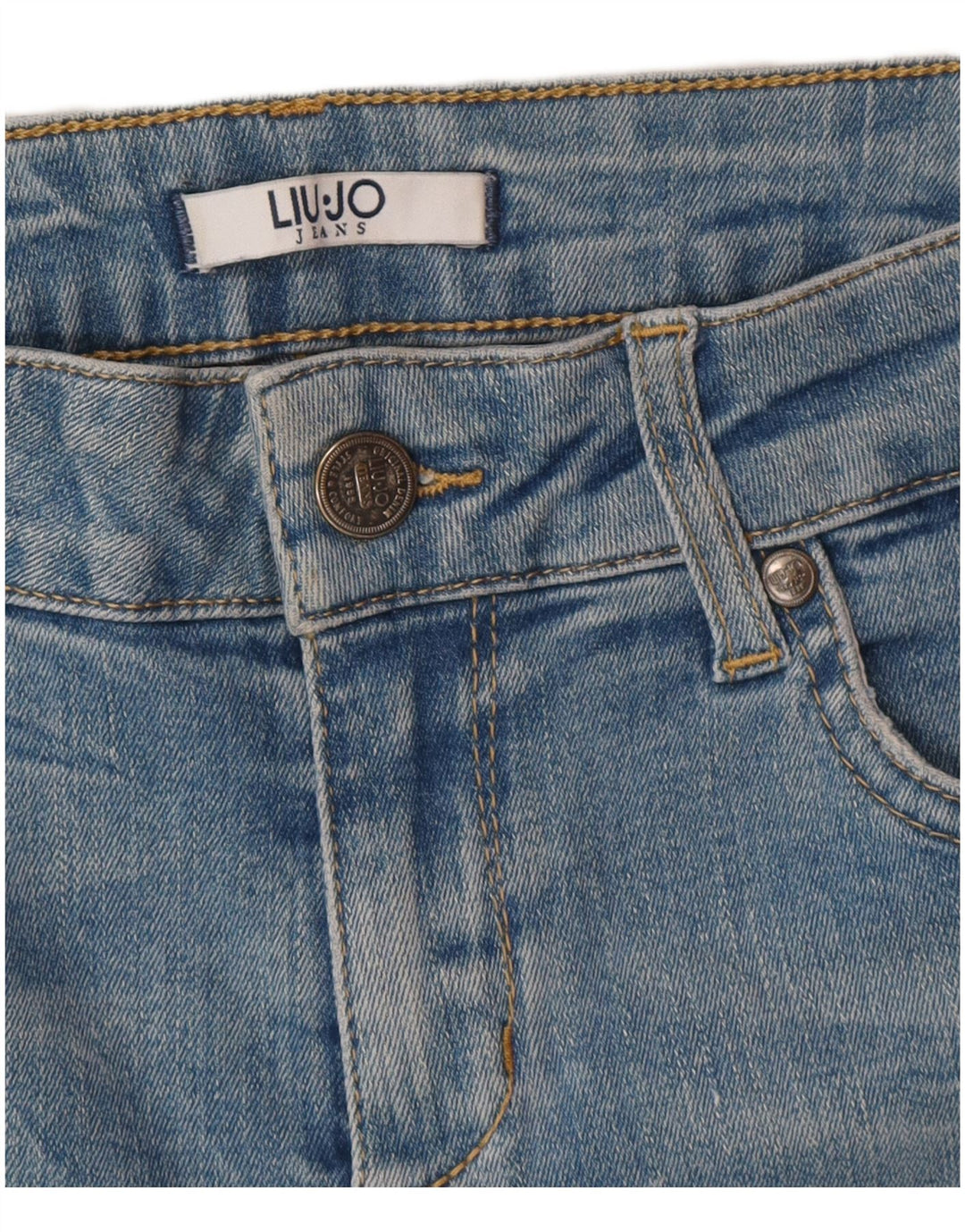 Damskie jeansy skinny Liu Jo W28 L27 Niebieskie geometryczne