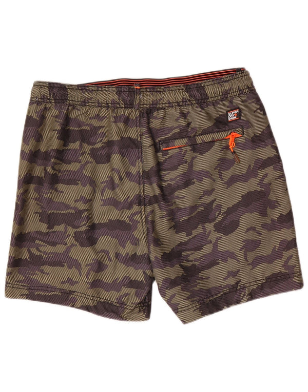 Męskie szorty kąpielowe Superdry z grafiką, duży poliester w kamuflażu khaki