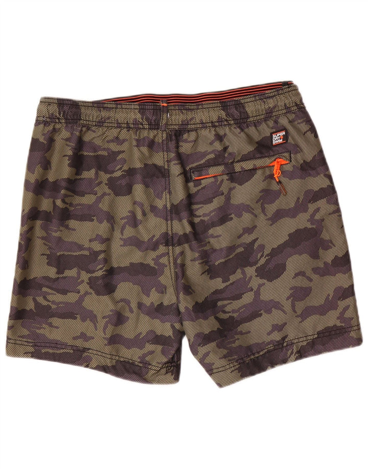 Męskie szorty kąpielowe Superdry z grafiką, duży poliester w kamuflażu khaki