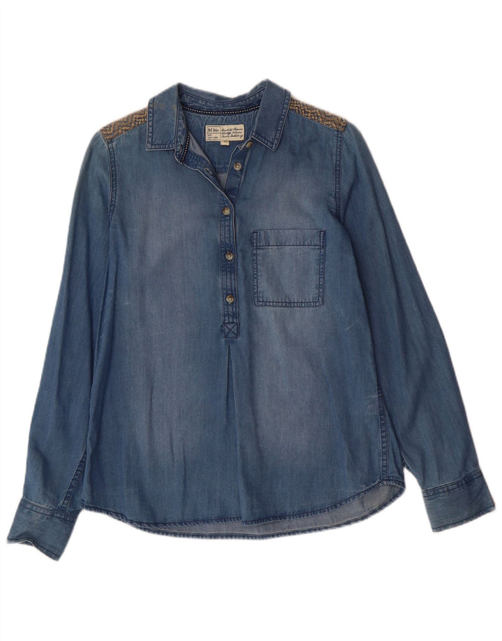 Damska dżinsowa koszula pulowerowa Fat Face UK 12 Średni niebieski, bawełniany, artystyczny