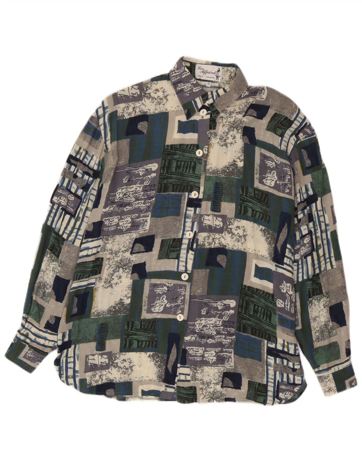 Damska bluzka koszulowa w stylu vintage z grafiką EU 38 Średni wielobarwny patchwork