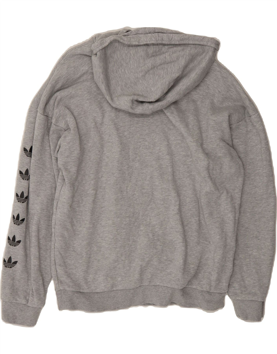 ADIDAS Womens Oversized Graphic Hoodie Jumper UK 8 Small  Grey Vintage Adidas and Second-Hand Adidas from Messina Hembry 