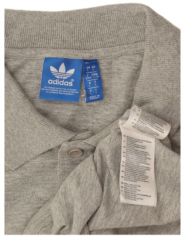 Męska koszulka polo Adidas, duża, szara, bawełniana