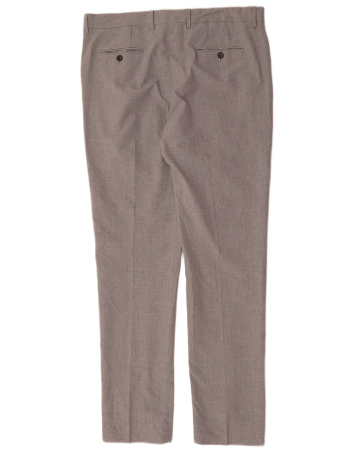 Męskie spodnie garniturowe Slim Fit Penguin W36 L33 Szary poliester
