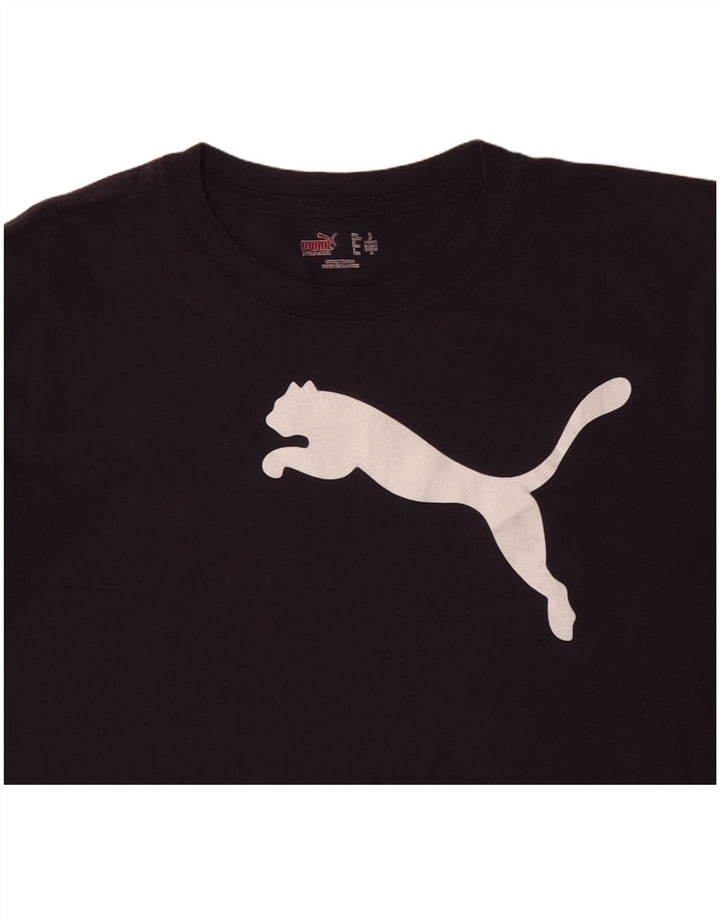 Męski T-shirt z grafiką PUMA, mały, granatowy, bawełniany