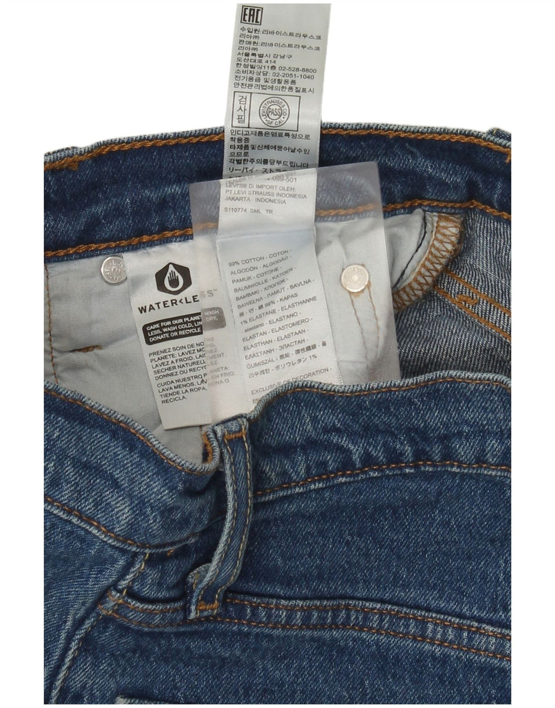 Damskie jeansy Levi's 501 Straight W25 L26 Niebieskie bawełniane