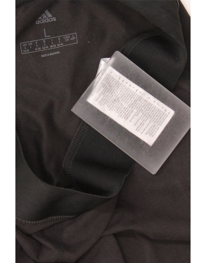 Damskie legginsy Adidas Graphic UK 16/18, duże, czarne, bawełniane