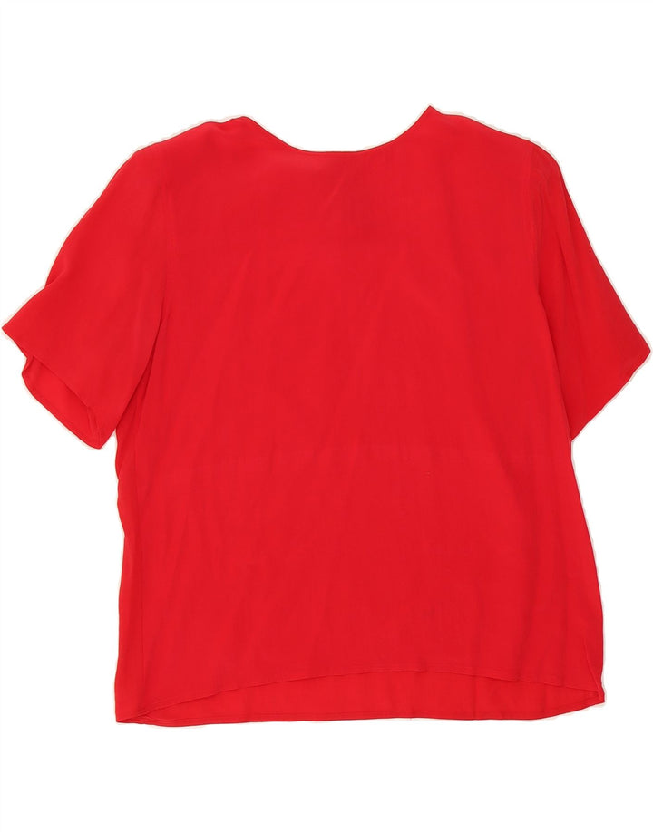 VINTAGE Womens Blouse Top UK 14 Large Red Vintage Vintage and Second-Hand Vintage from Messina Hembry 