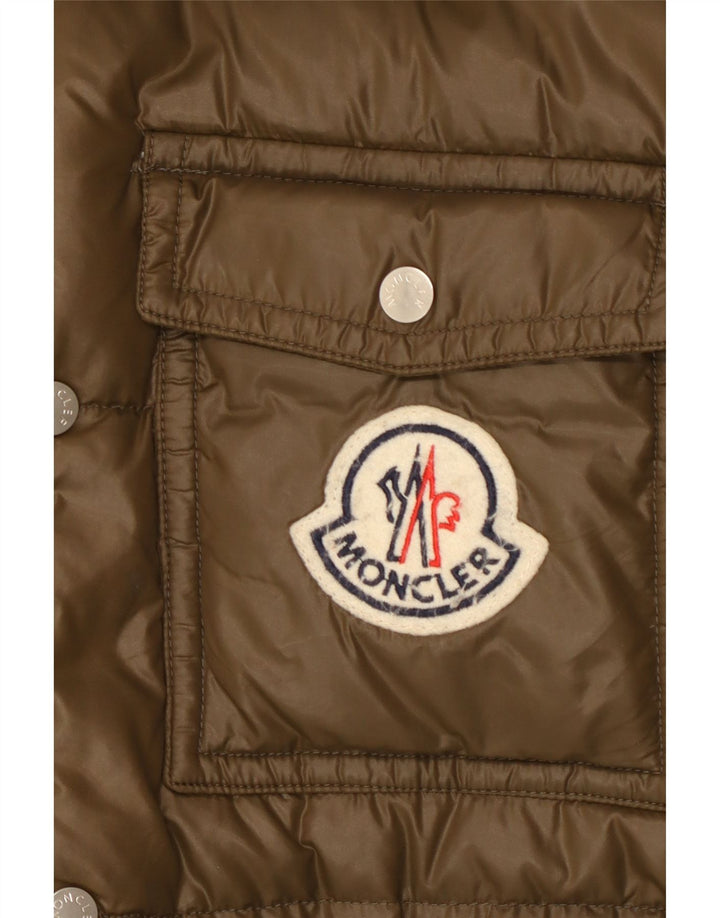 Męska ocieplana kurtka z kapturem Moncler, rozmiar 5 2XL Khaki, poliamid
