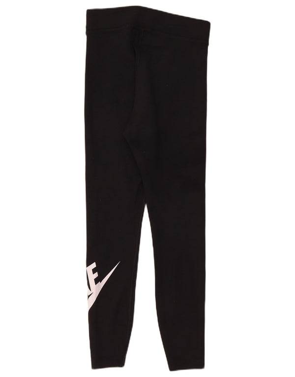 Damskie legginsy Nike Graphic UK 12, średnie czarne, bawełniane
