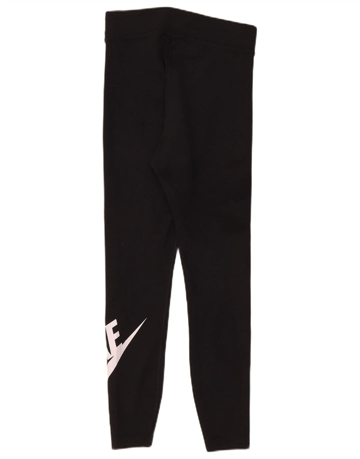 Damskie legginsy Nike Graphic UK 12, średnie czarne, bawełniane
