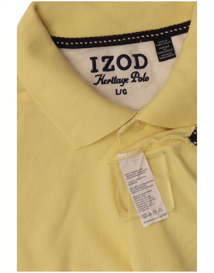 Męska koszulka polo Izod, duża, żółta, bawełniana