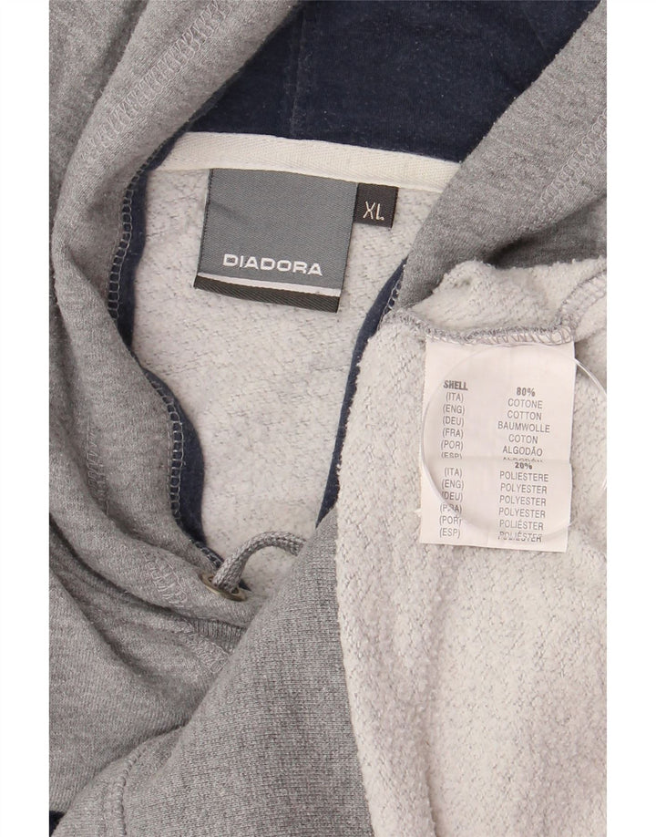 Męski sweter z kapturem Diadora XL, szary, bawełniany
