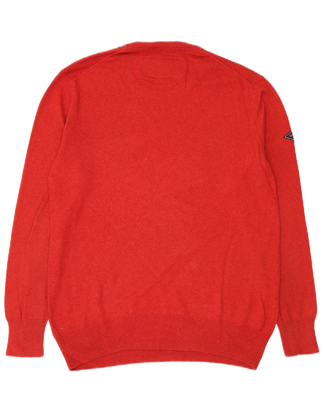 Męski sweter Superdry z okrągłym dekoltem, duży, czerwony, bawełniany