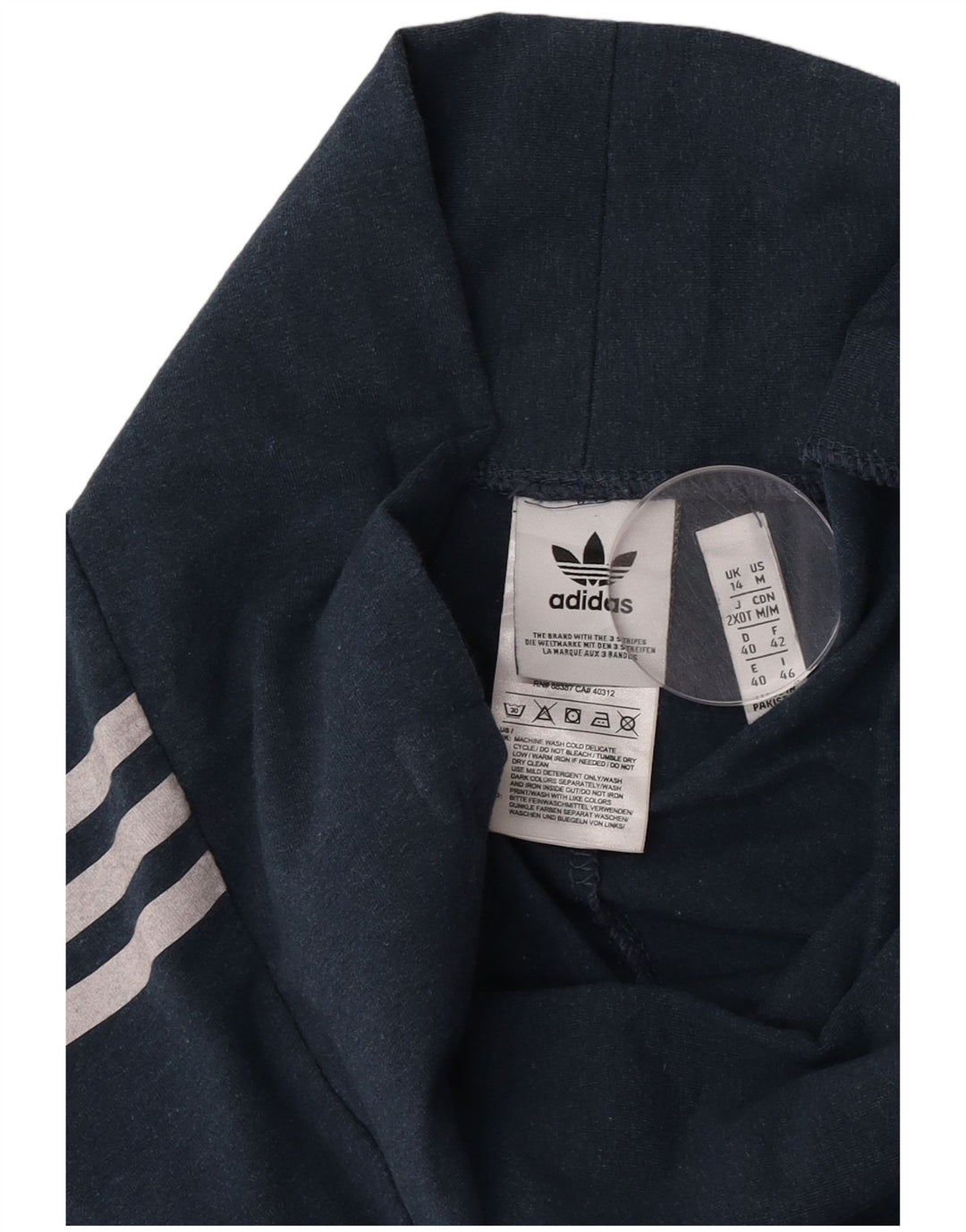 Legginsy damskie Adidas UK 14, duże, granatowe, bawełniane