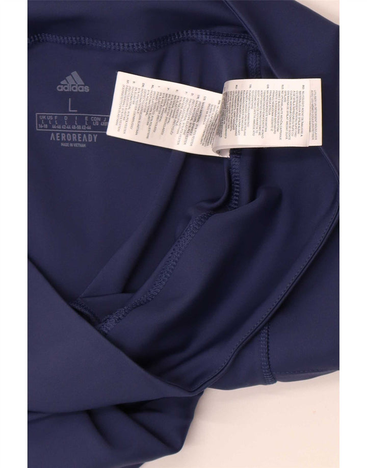 Damskie legginsy Adidas Aeroready UK 16, duże, granatowe, poliestrowe