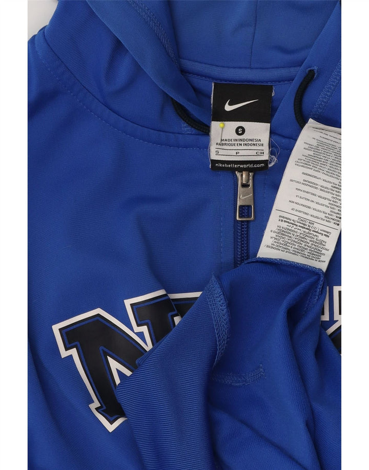 Męski sweter z kapturem i zamkiem błyskawicznym Nike, mały, niebieski poliester