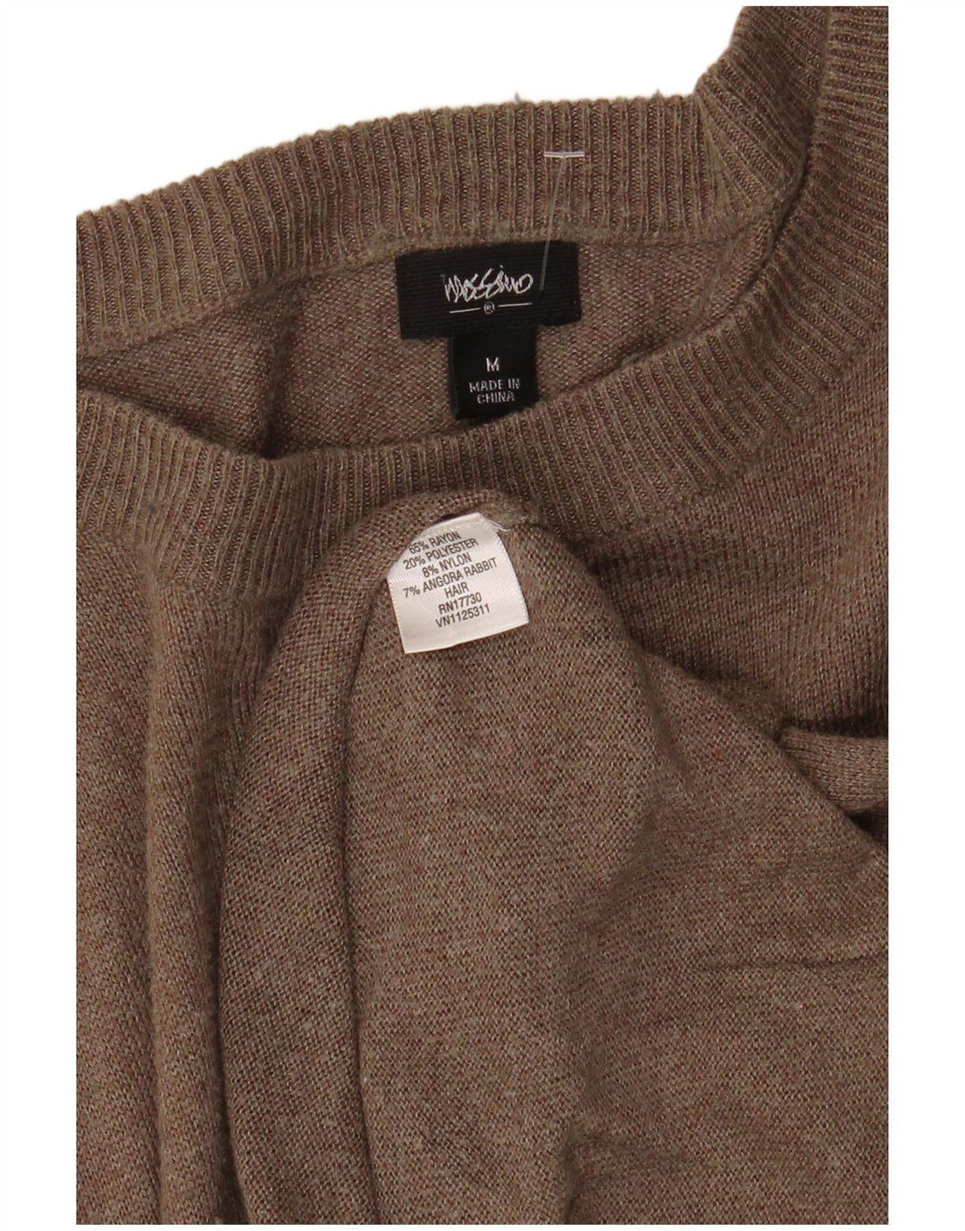 Damski sweter Mossimo z dekoltem w łódkę UK 12 Średni brązowy sztuczny jedwab