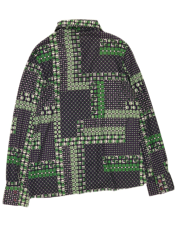 Koszula damska Vintage UK 14 Średniozielony geometryczny