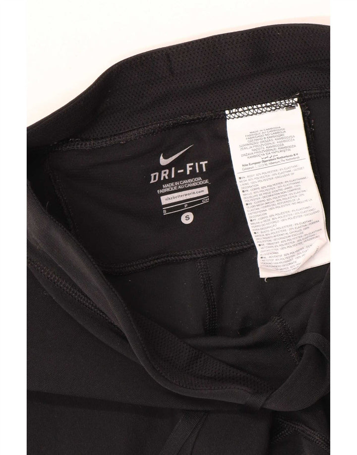 Damskie legginsy Nike Dri Fit Capri UK 10, małe, czarne, poliestrowe
