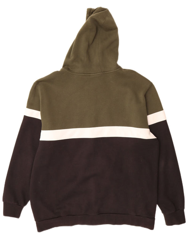 Adidas Męski sweter z kapturem i zamkiem XL, zielony, bawełniany z blokami kolorów