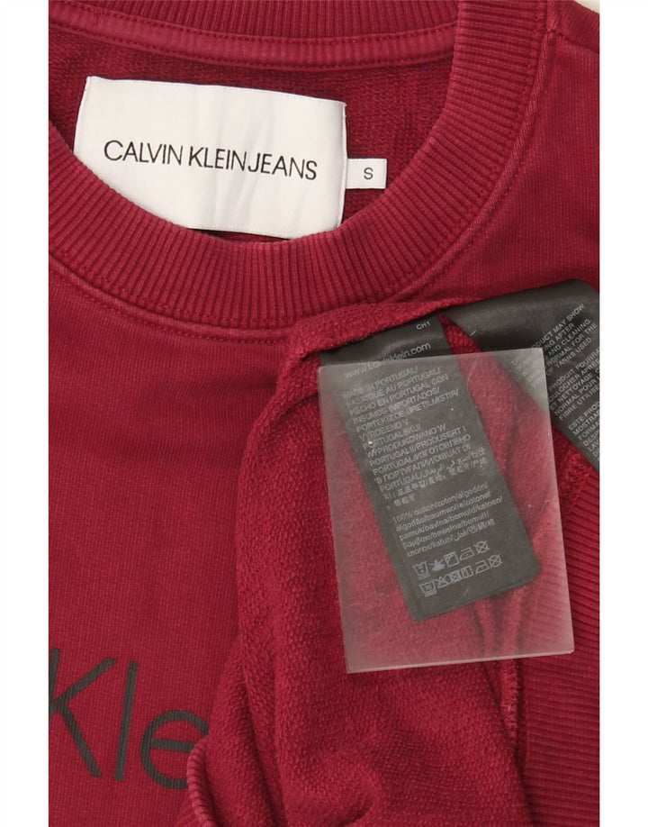 Męska bluza z grafiką Calvin Klein Jeans, mała, czerwona, bawełniana