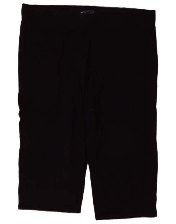Marks & Spencer Damskie Bermudy Sportowe Spodenki UK 22 2XL Czarne Bawełniane