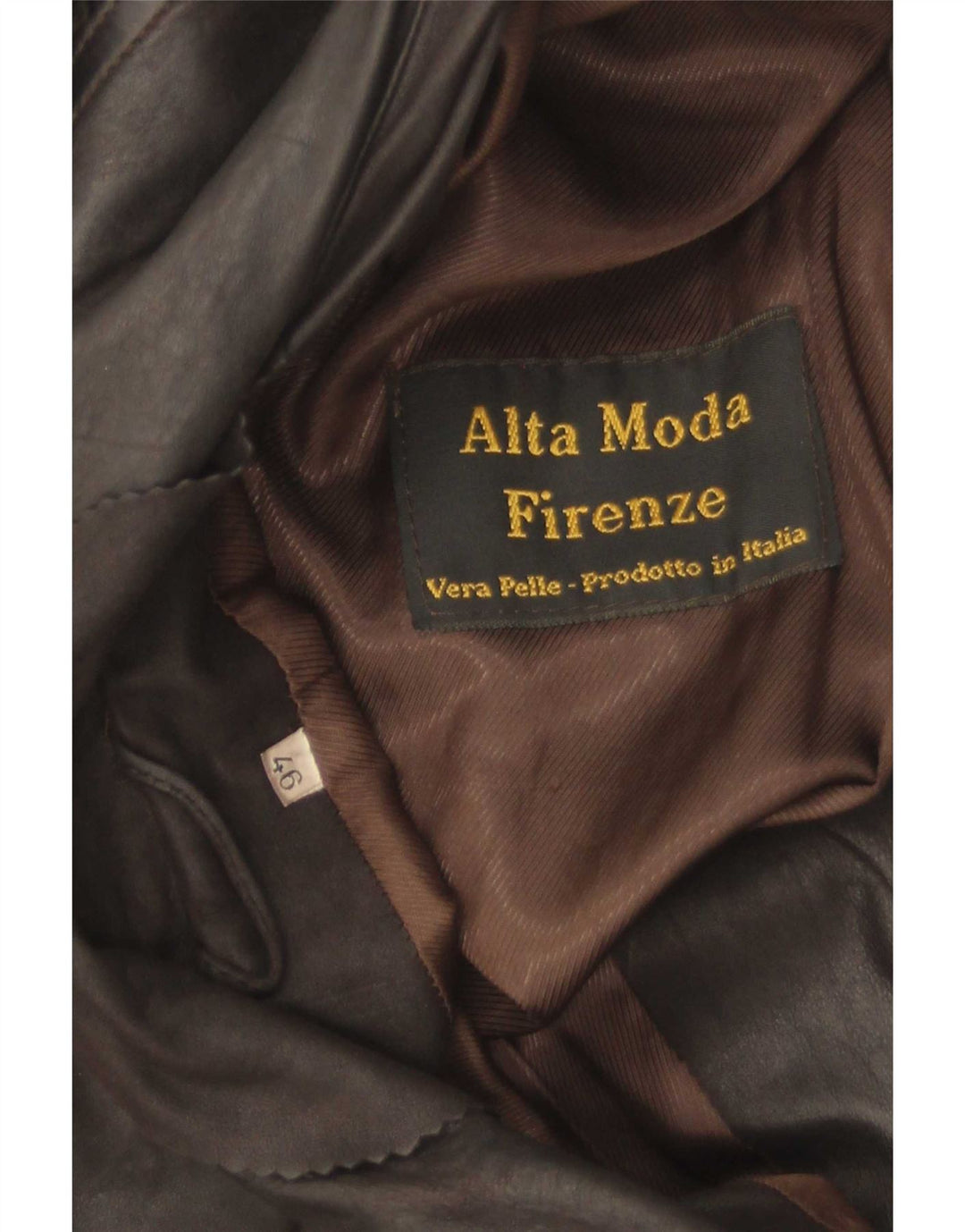 Damska kurtka skórzana Alta Moda Firenze IT 46, duża brązowa skóra