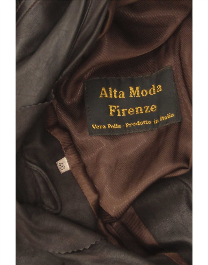 Damska kurtka skórzana Alta Moda Firenze IT 46, duża brązowa skóra